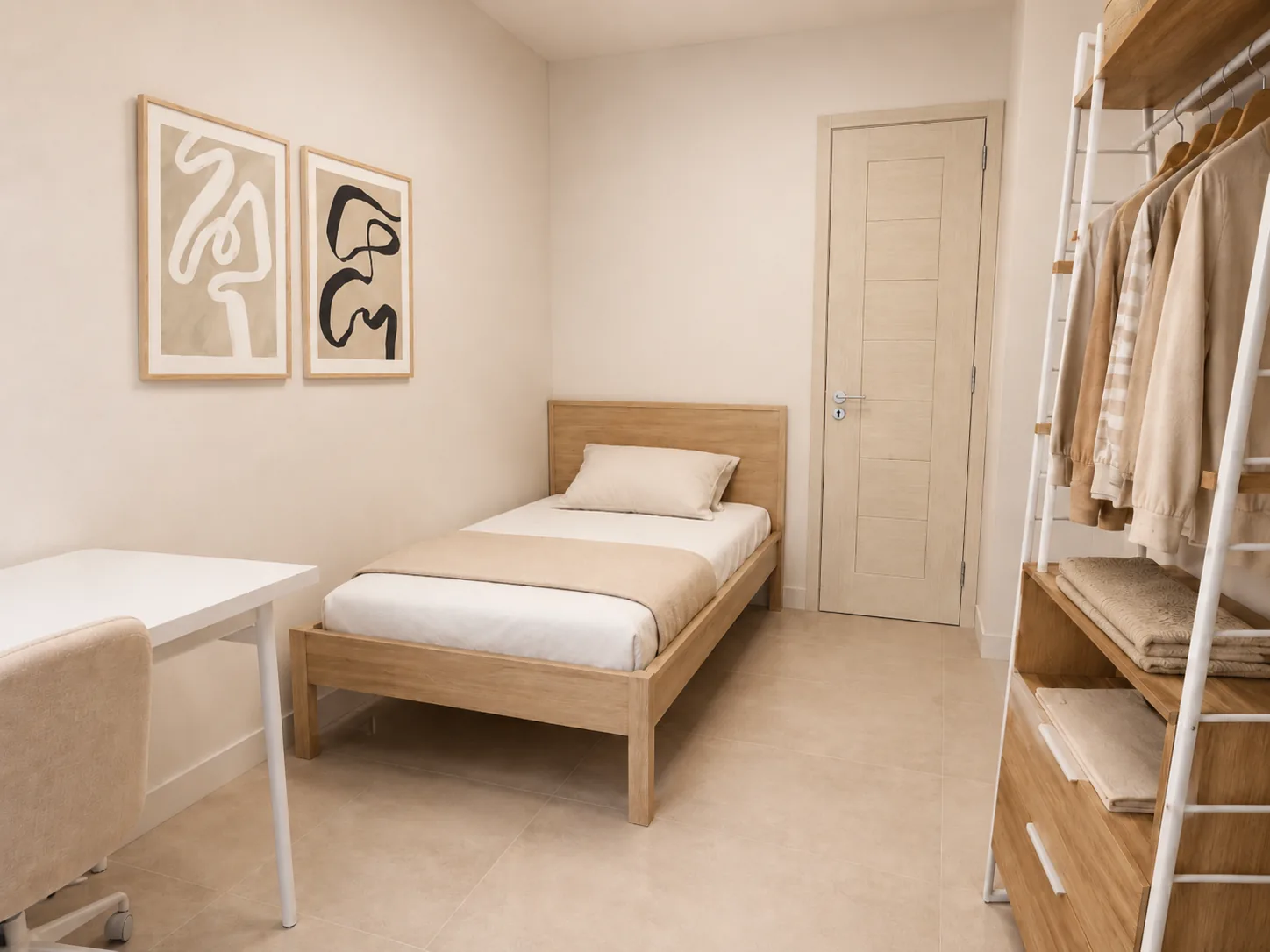 Habitación Tulum (Individual) para estudiantes en Sevilla, junto a Santa Justa