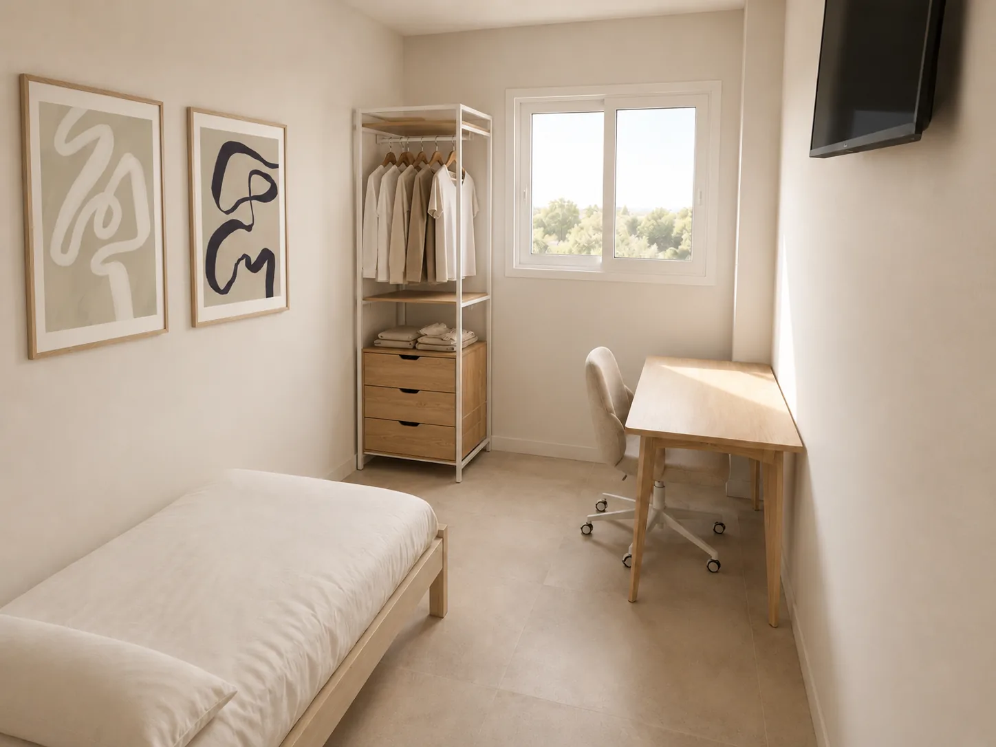 Habitación Kyoto (Individual) para estudiantes en Sevilla, junto a Santa Justa